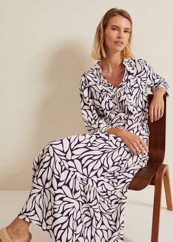 Phase Eight Penele Geo Dress Purple Australia | PA4259310